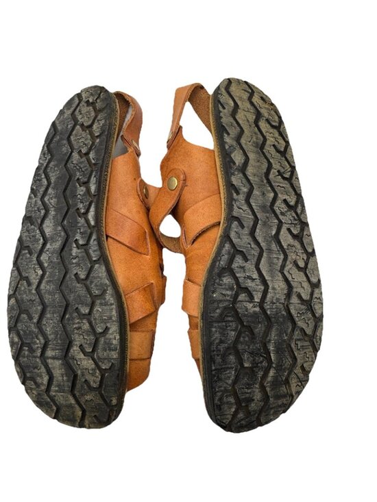Jarman Italy Leather Sandals Mens 10D Brown Gladiator Fisherman Jesus Mule main image 5